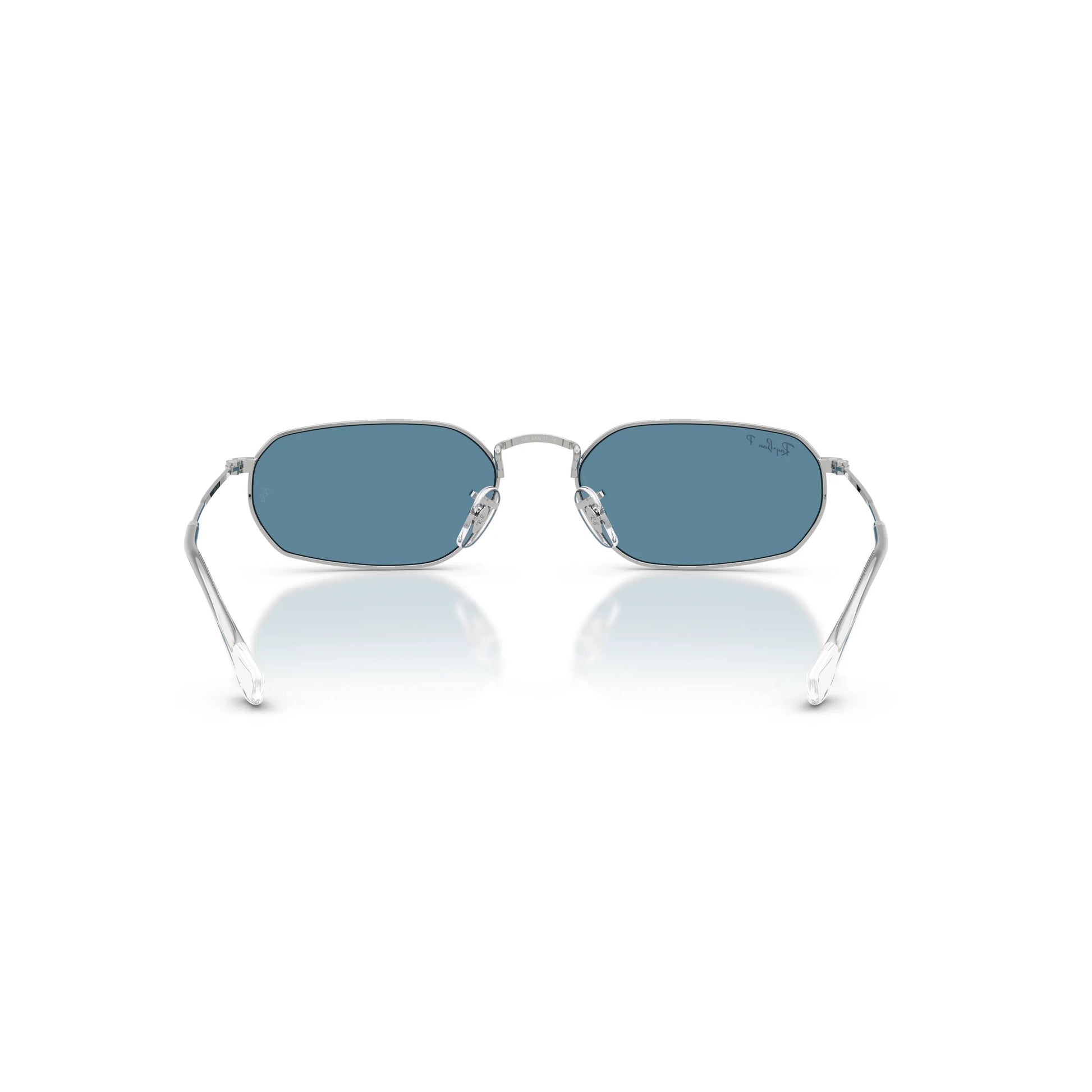 Occhiali da sole Ray-Ban RB3947 003/S2 Silver Blue Polarized geometrici -dettagli1