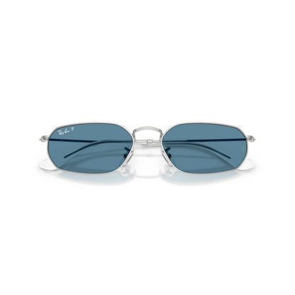 Occhiali da sole Ray-Ban RB3947 003/S2 Silver Blue Polarized geometrici -dettagli2