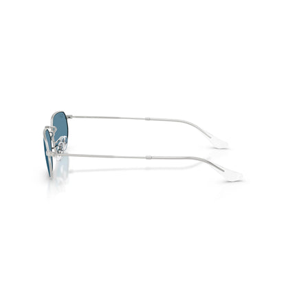 Occhiali da sole Ray-Ban RB3947 003/S2 Silver Blue Polarized geometrici -dettagli
