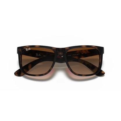 Occhiali da sole Ray-Ban Justin RB4165 710/13 Havana chiaro gommato rettangolare