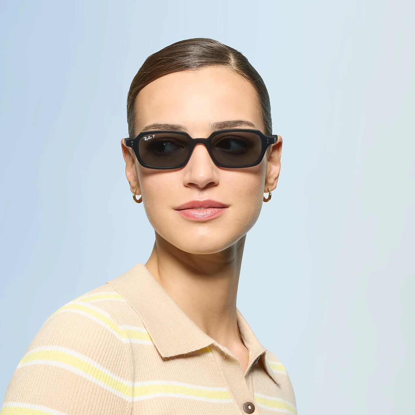 Occhiali da sole Ray-Ban RB4455 6677/81 Black Polarized rettangolari -dettagli5