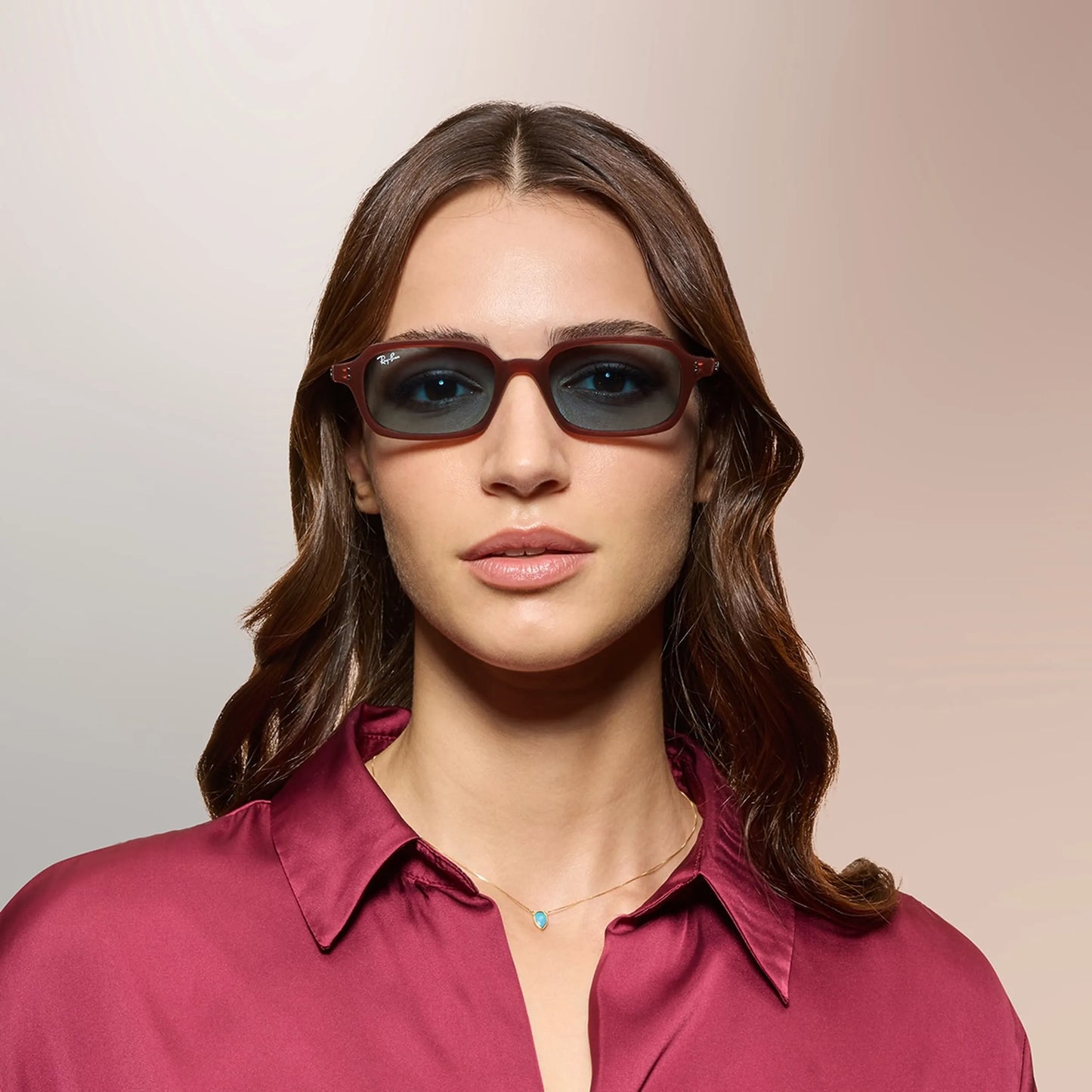 Occhiali da sole Ray-Ban RB4455 680980 Marrone Ruggine Blue rettangolari -dettagli5