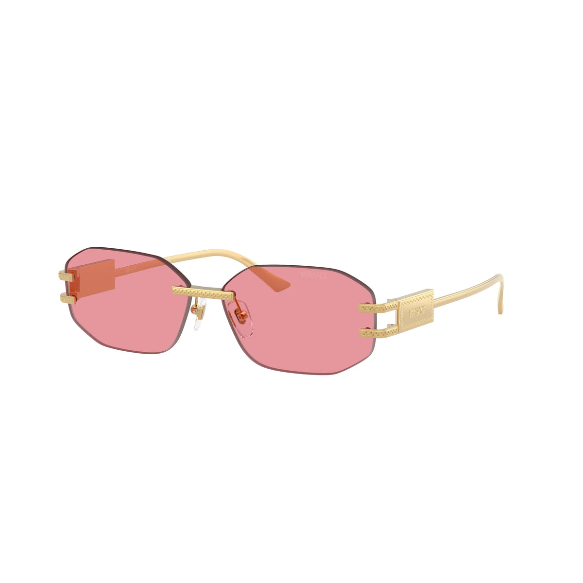 Occhiali da sole Versace MOD 2274 1002/84 Gold geometrici rimless -laterale