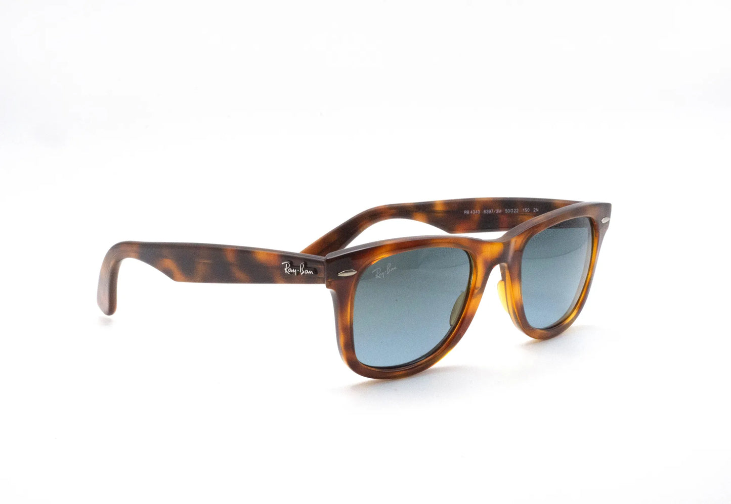 Occhiali da sole Ray-Ban Wayfarer RB4340 63973M Havana rosso rettangolari -laterale