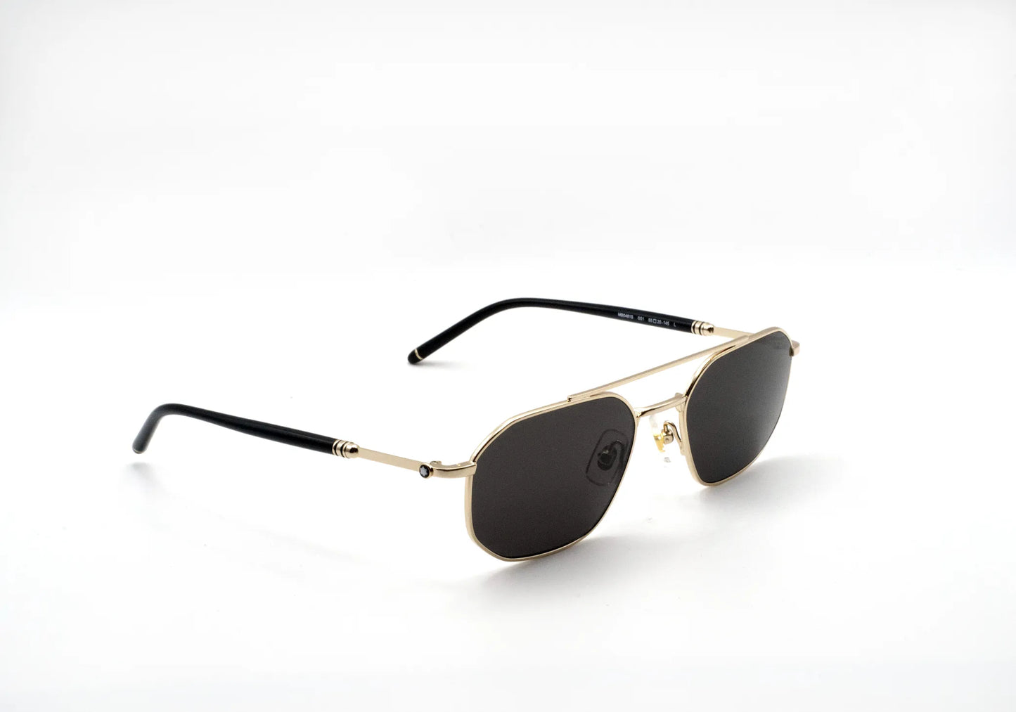 Occhiali da sole Montblanc MB0481S-001 Black Gold Grey rettangolari