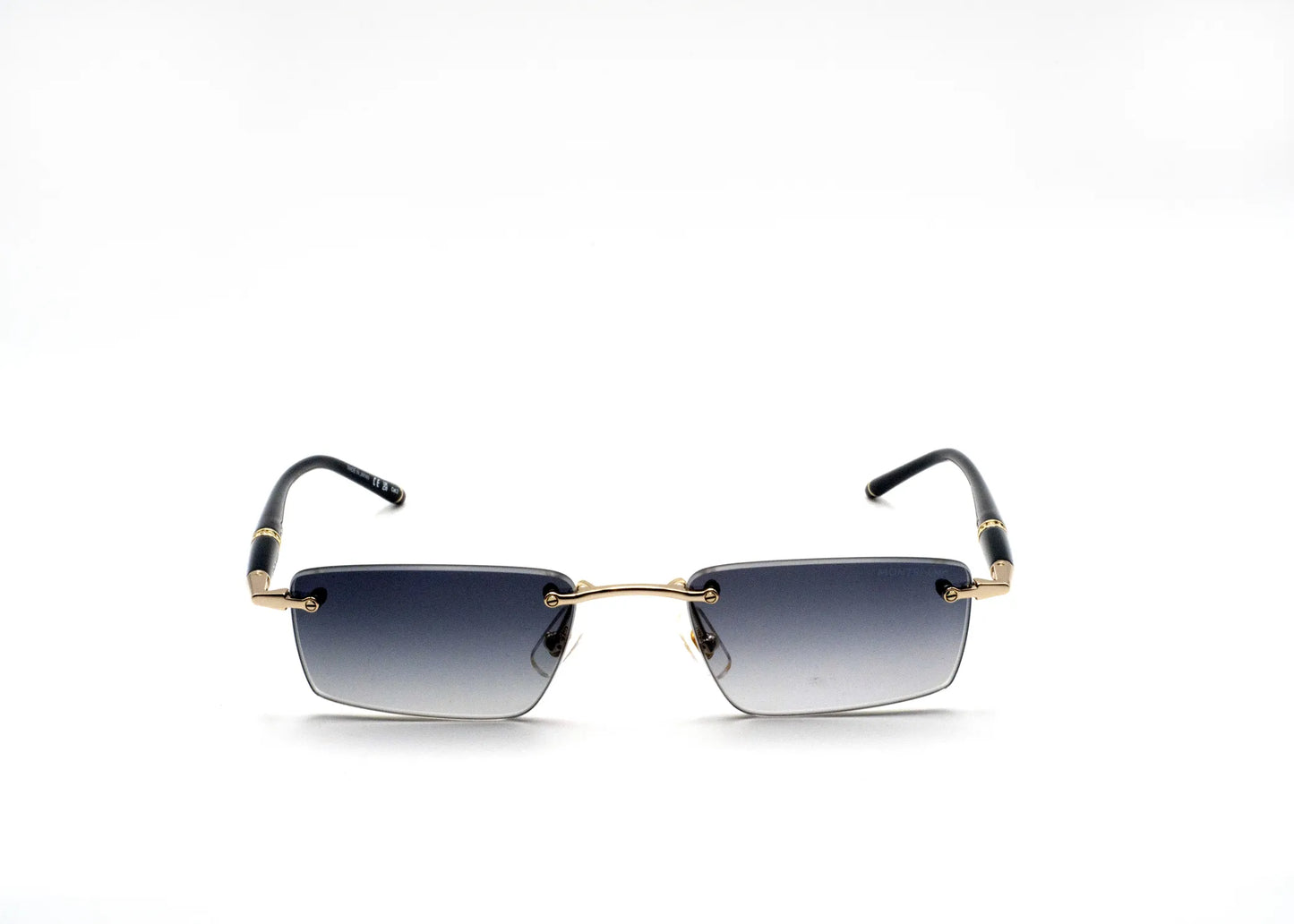 Occhiali da sole Montblanc MB0484S-001 Black Gold Grey rettangolari