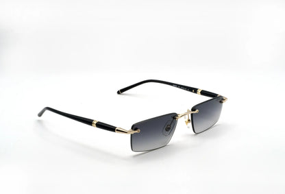 Occhiali da sole Montblanc MB0484S-001 Black Gold Grey rettangolari