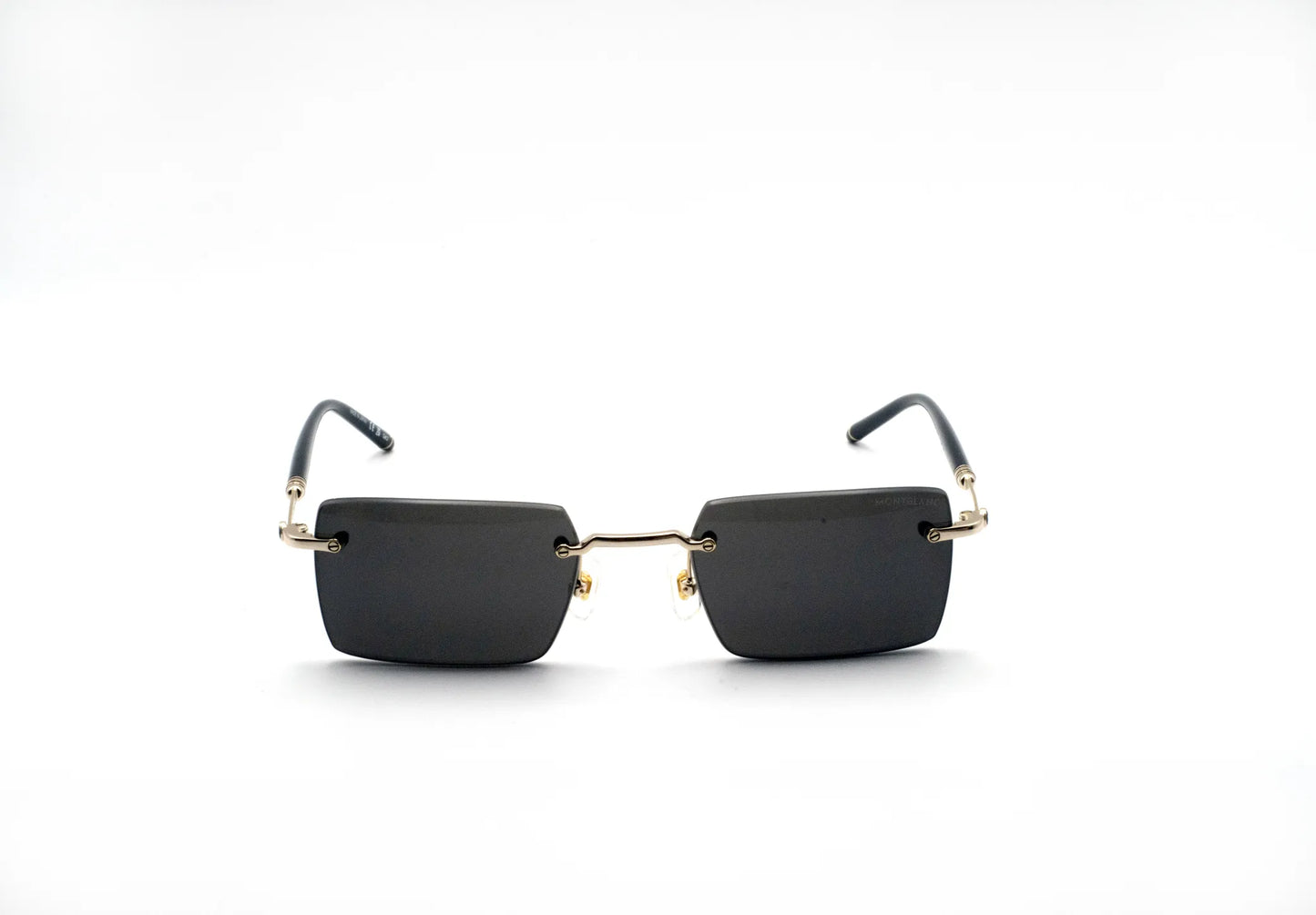 Occhiali da sole Montblanc MB0482S-001 Black Gold Grey rettangolari