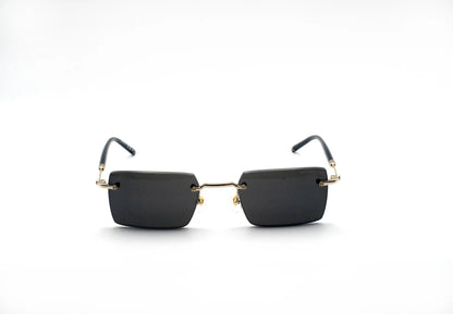 Occhiali da sole Montblanc MB0482S-001 Black Gold Grey rettangolari