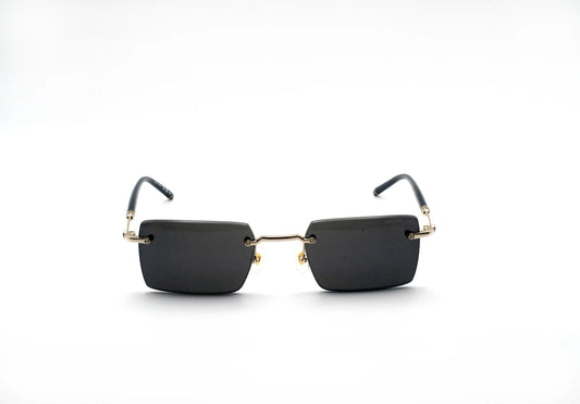 Occhiali da sole Montblanc MB0482S-001 Black Gold Grey rettangolari
