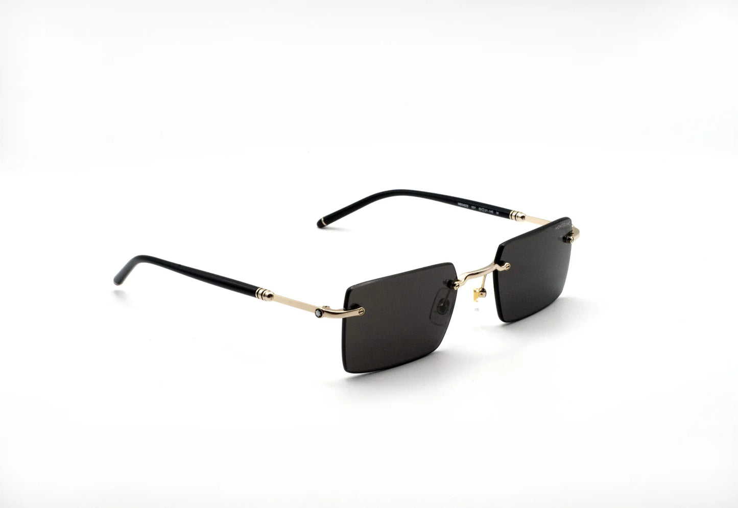 Occhiali da sole Montblanc MB0482S-001 Black Gold Grey rettangolari