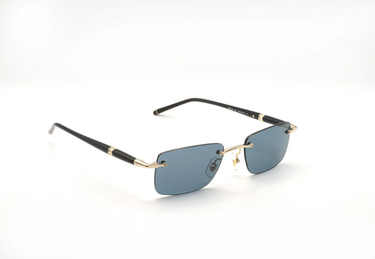 Occhiali da sole Montblanc MB0344S-006 Black Gold Green rettangolari -laterale