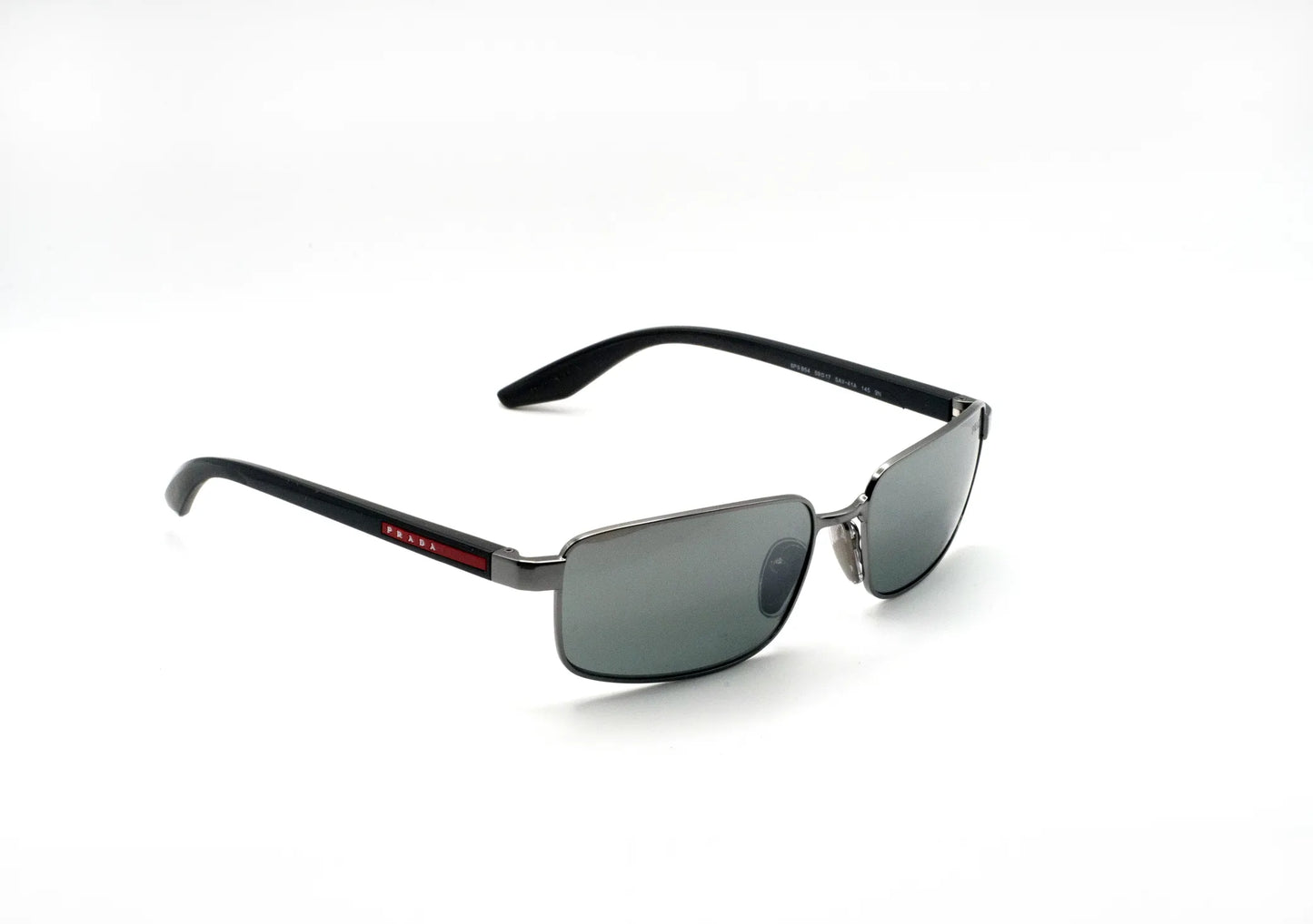 Occhiali da sole Prada Linea Rossa PS B54S 5AV41A Grigio Metallizzato rettangolari