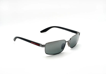 Occhiali da sole Prada Linea Rossa PS B54S 5AV41A Grigio Metallizzato rettangolari