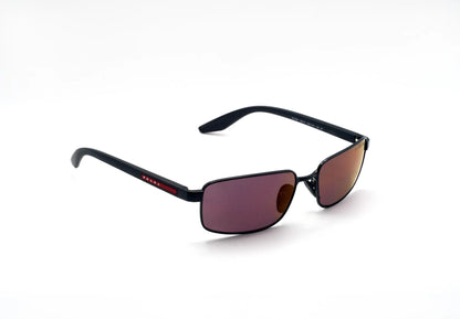 Occhiali da sole Prada Linea Rossa PS B54S 1BO07A Nero Opaco Red Polarized rettangolari