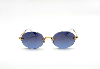 Occhiali da sole Ray-Ban A$AP Rocky RB3929 Gold Blue Grey Sfumato ovali