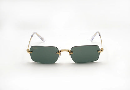 Occhiali da sole Ray-Ban RB3928 001/71 Gold Verde Scuro rettangolari
