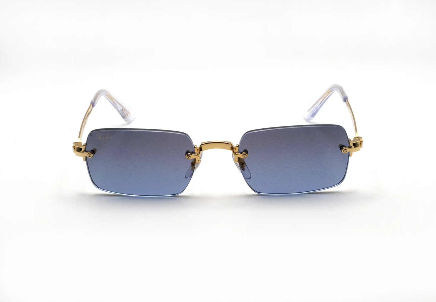 Occhiali da sole Ray-Ban A$AP Rocky RB3928 001/S2 Oro/ Blu sfumato rettangolare