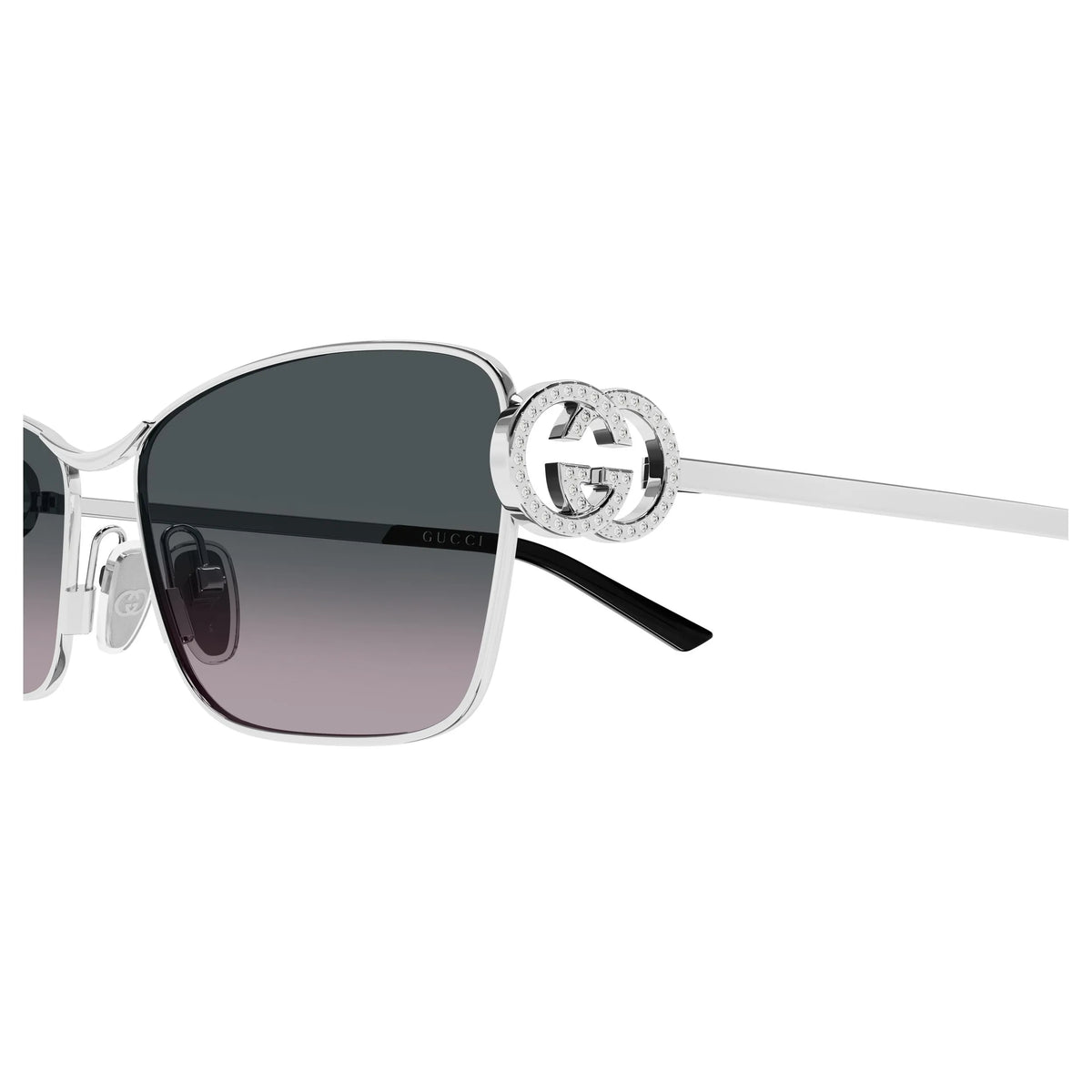 Occhiali da sole Gucci GG2045S-002 Argento squadrato -dettagli