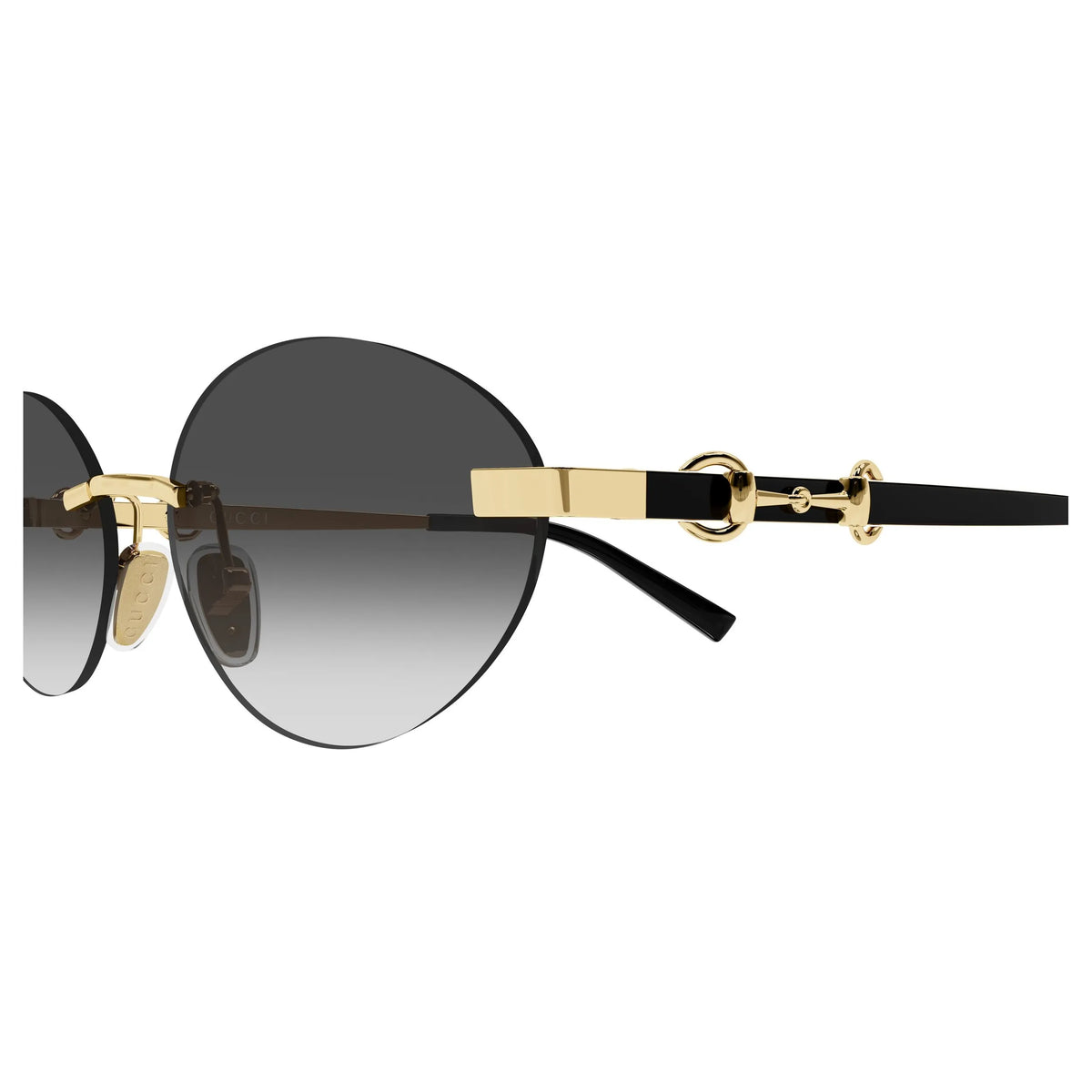 Occhiali da sole Gucci GG2051S-001 Oro/Nero ovale -dettagli