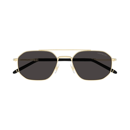 Occhiali da sole Montblanc MB0481S-001 Black Gold Grey rettangolari