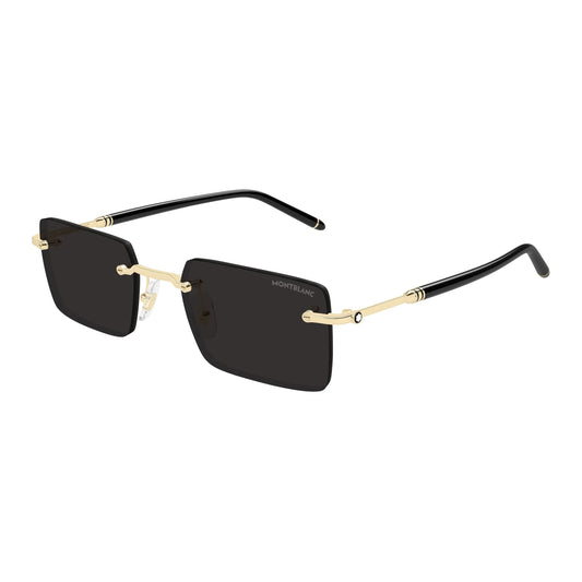 Occhiali da sole Montblanc MB0482S-001 Black Gold Grey rettangolari -laterale