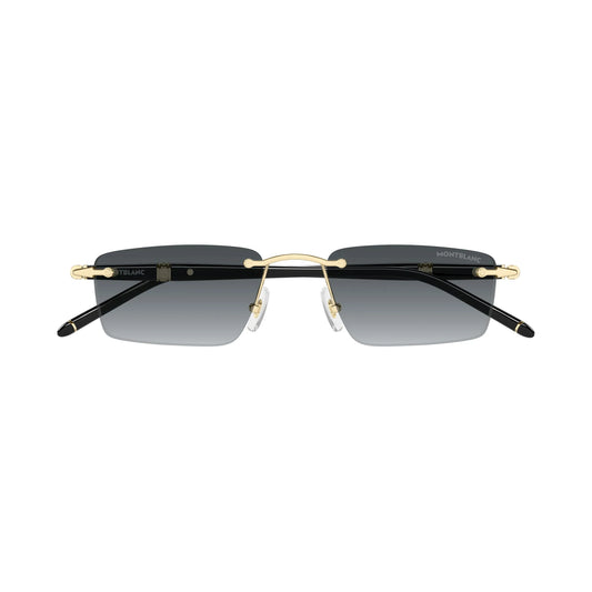 Occhiali da sole Montblanc MB0484S-001 Black Gold Grey rettangolari