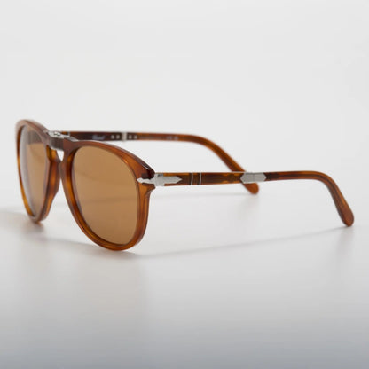 Occhiali da sole Persol Steve McQueen 714 S-M 96/73 Light Havana rotondi