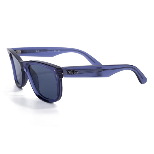 Occhiale da sole Ray-Ban Wayfarer Reverse RBR0502S 6708/3A - Blu navy trasparente-laterale
