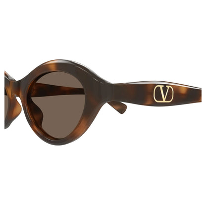 Occhiali da sole Valentino VG0008S 002 Havana Brown cat-eye -dettagli