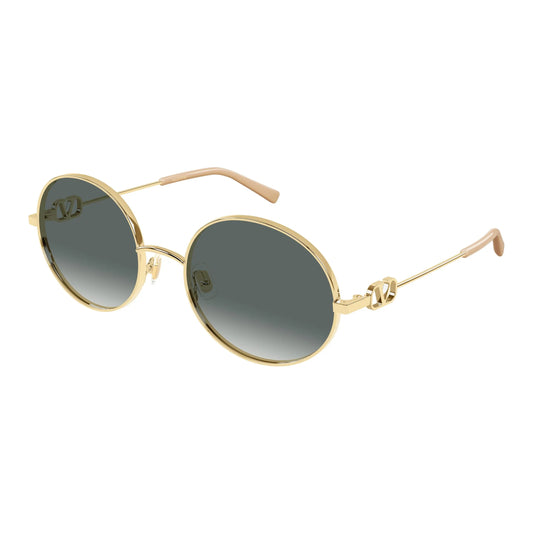 Occhiali da sole Valentino VG0027S 001 Gold Grey rotondi -laterale