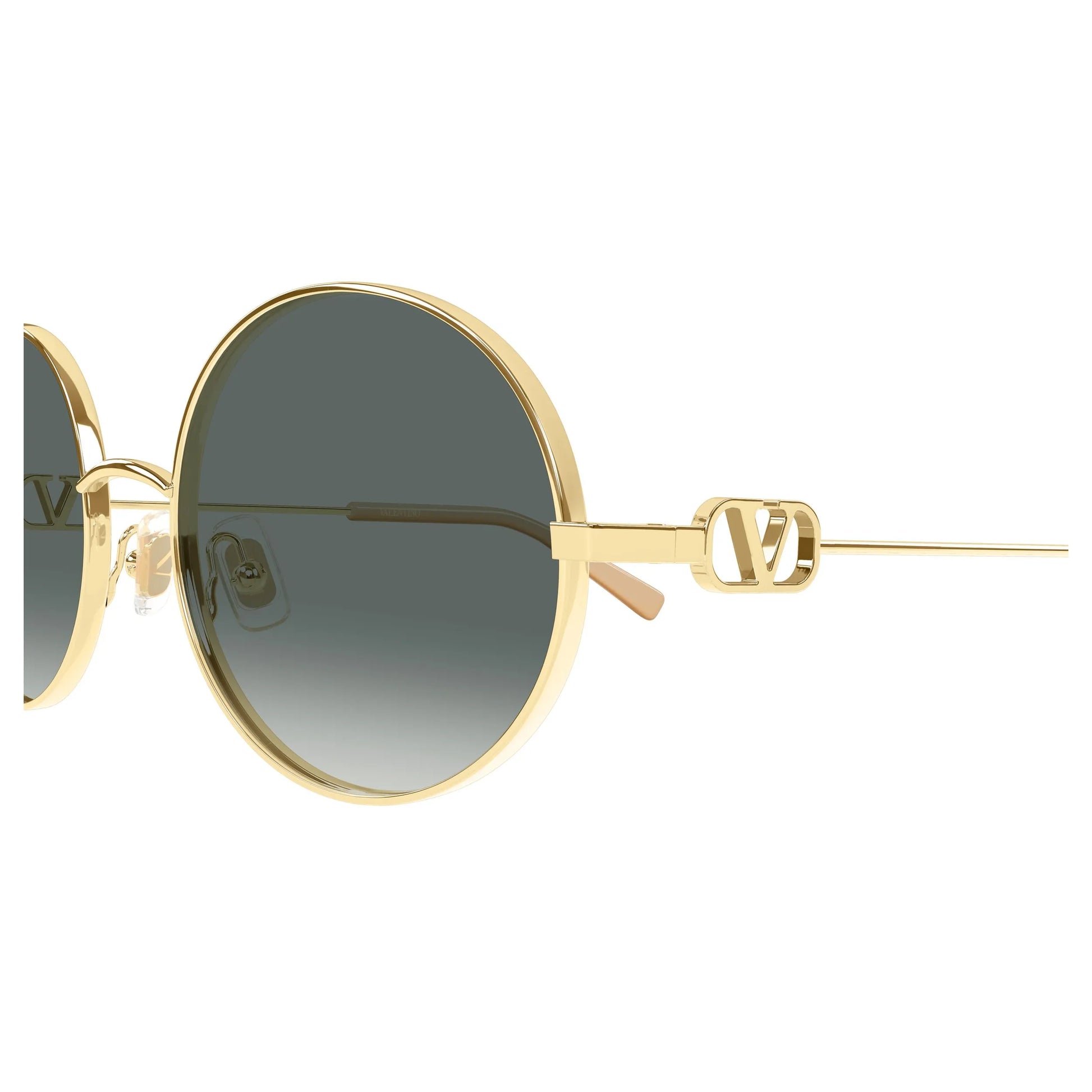 Occhiali da sole Valentino VG0027S 001 Gold Grey rotondi -dettagli