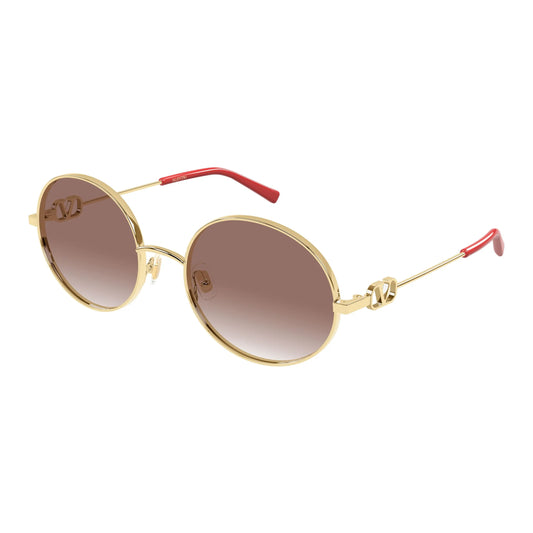 Occhiali da sole Valentino VG0027S 003 Gold Red rotondi -laterale