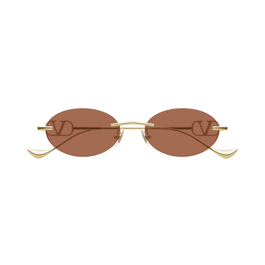 Occhiali da sole Valentino VG0032S 002 Gold Brown ovali