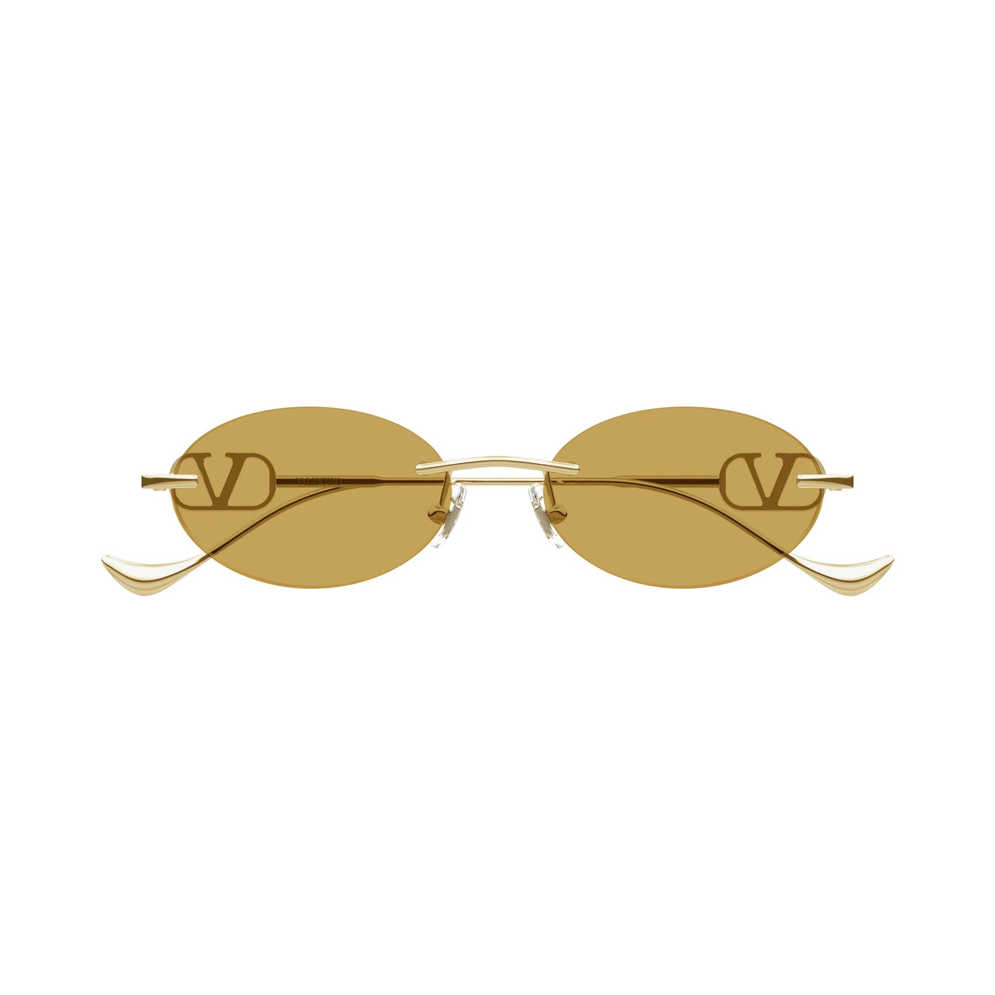Occhiali da sole Valentino VG0032S 003 Gold Light Brown ovali