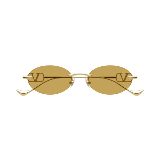 Occhiali da sole Valentino VG0032S 003 Gold Light Brown ovali