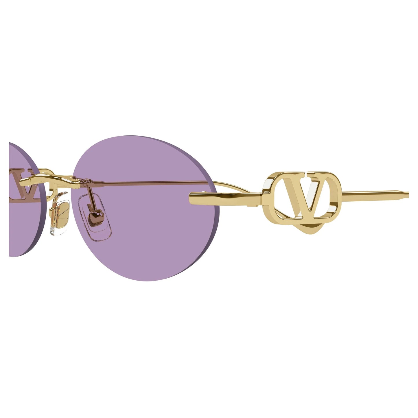 Occhiali da sole Valentino VG0032S 004 Gold Violet ovali -dettagli